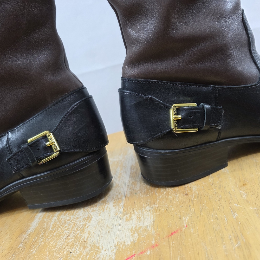 Ralph Lauren Black and Brown Ankle Boots - Picture 4 of 12